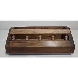 Vintage Wooden Spice Rack Mail Organizer Storage Kitchen Decor Shelf